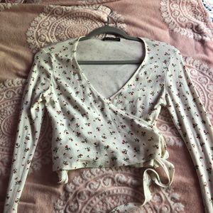 floral wrap around crop top